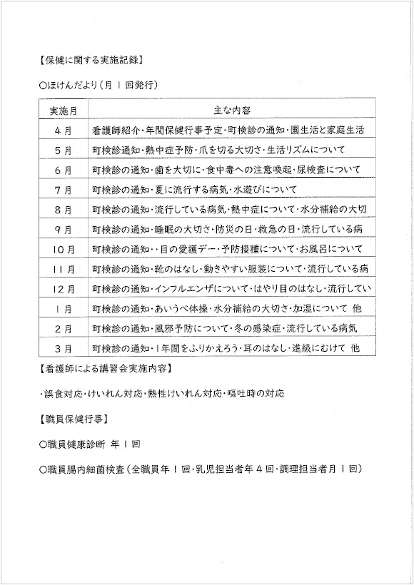 保健実施記録